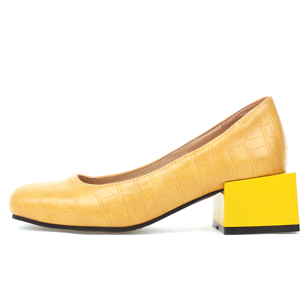 Wedding Fx - Square Low Heels Shoes Elegant Red