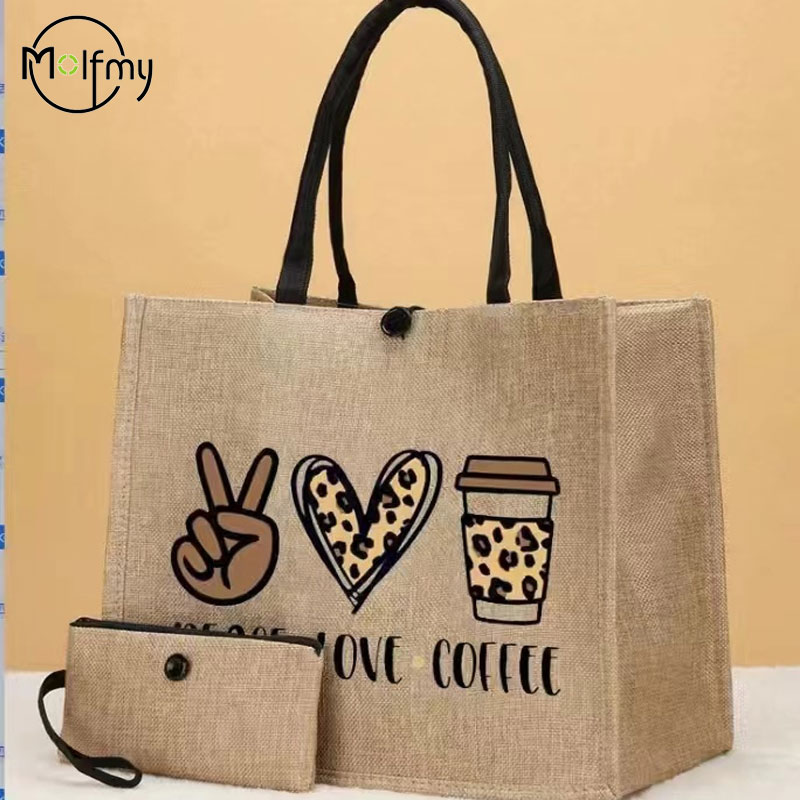 2 Pcs Linen Tote Bag Large Cap - Wedding Vendor ulasan dan harga