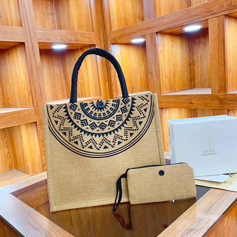 2 Pcs Linen Tote Bag Large Cap - Wedding Vendor ulasan dan harga