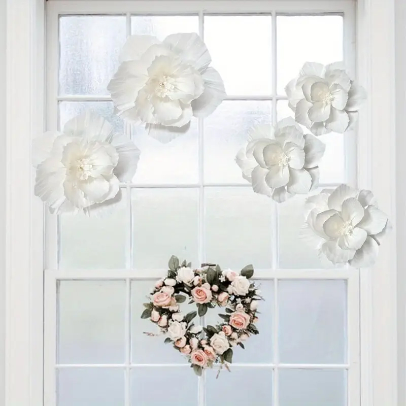 5 Packs of White Paper Flowers - Wedding Power Supply ulasan dan harga
