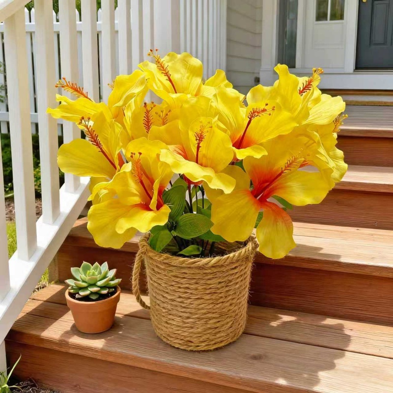 15 Flowers = 3 Bunches of Hibi - Centerpiece Vase Tall ulasan dan harga