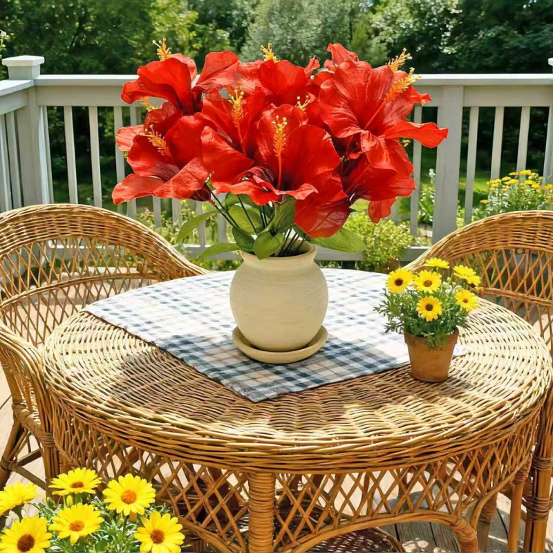 15 Flowers = 3 Bunches of Hibi - Centerpiece Vase Tall ulasan dan harga