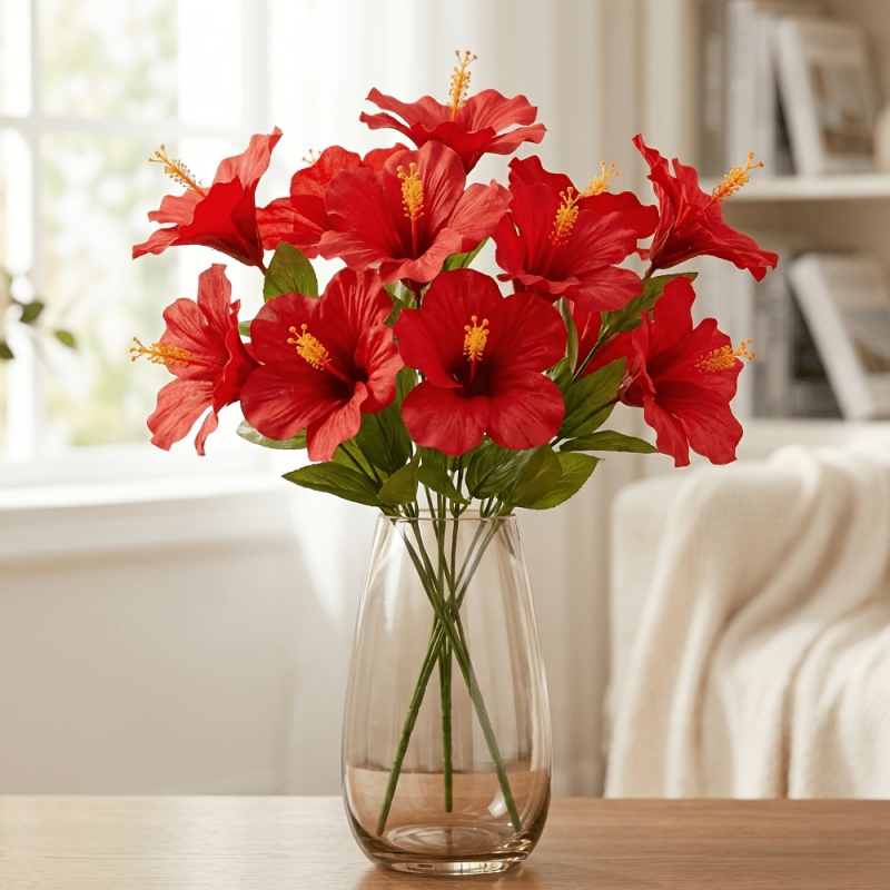 15 Flowers = 3 Bunches of Hibi - Centerpiece Vase Tall ulasan dan harga