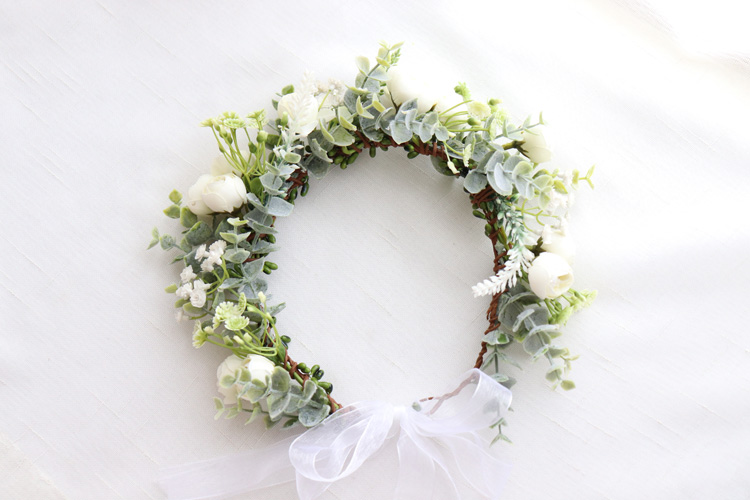 New Camellia Flowers Wreath Cr - Wedding Arch Flower ulasan dan harga
