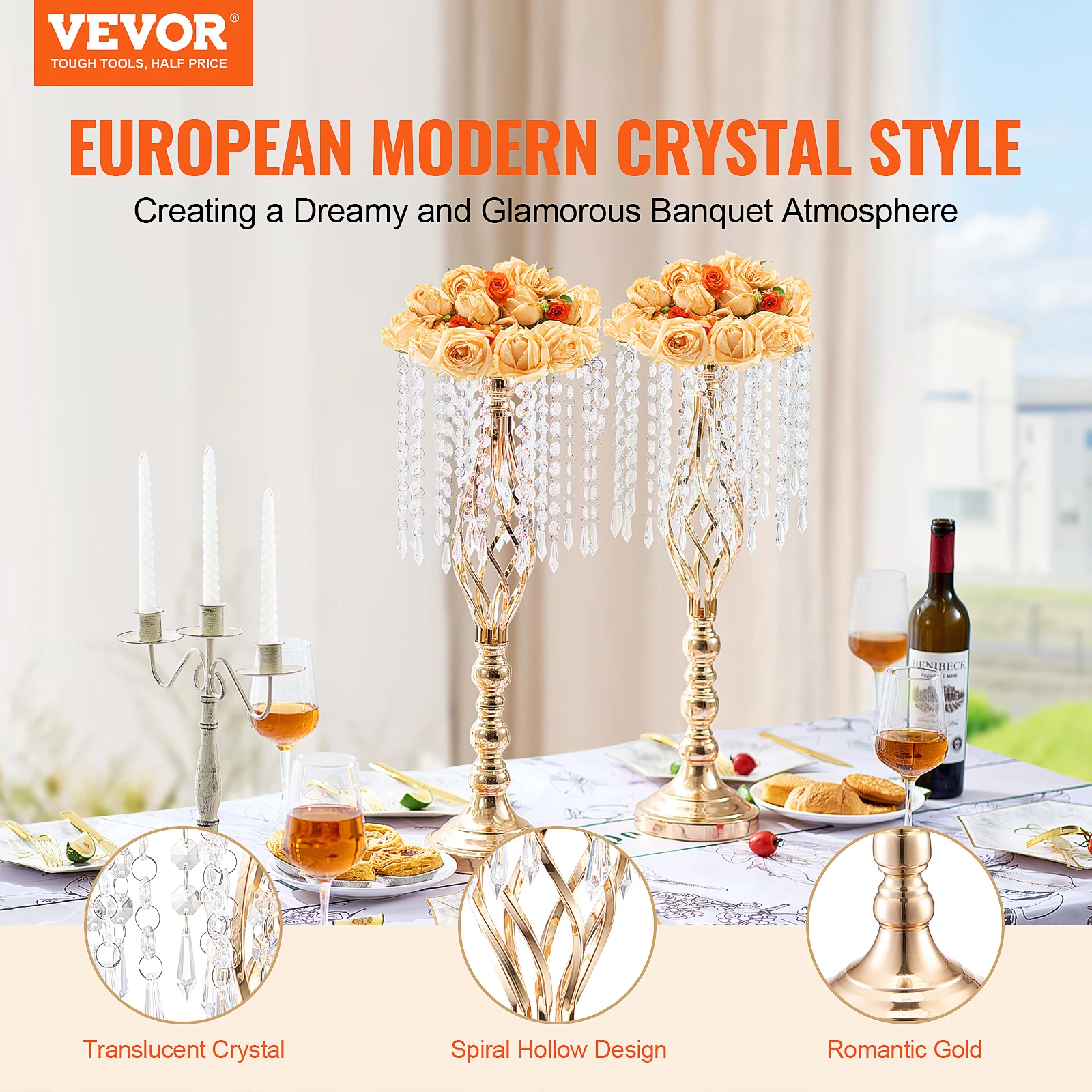 VEVOR Tall Crystal Wedding Flo - Centerpiece Vase Tall ulasan dan harga