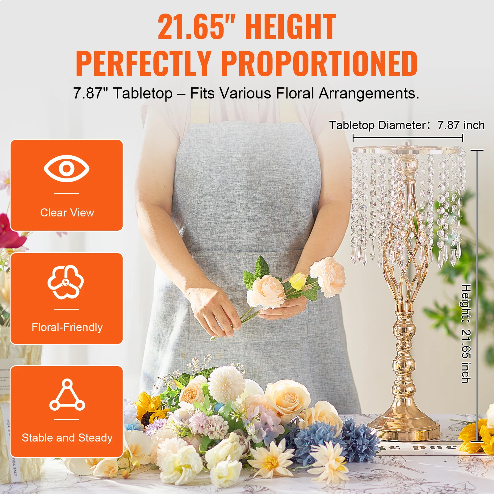 VEVOR Tall Crystal Wedding Flo - Centerpiece Vase Tall ulasan dan harga