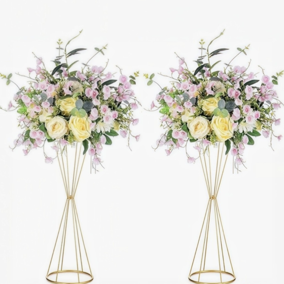 Gold Geometric Flower Stand Mo - Centerpiece Vase Tall ulasan dan harga