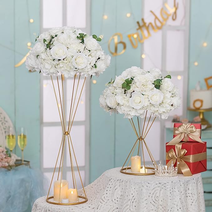 Gold Geometric Flower Stand Mo - Centerpiece Vase Tall ulasan dan harga