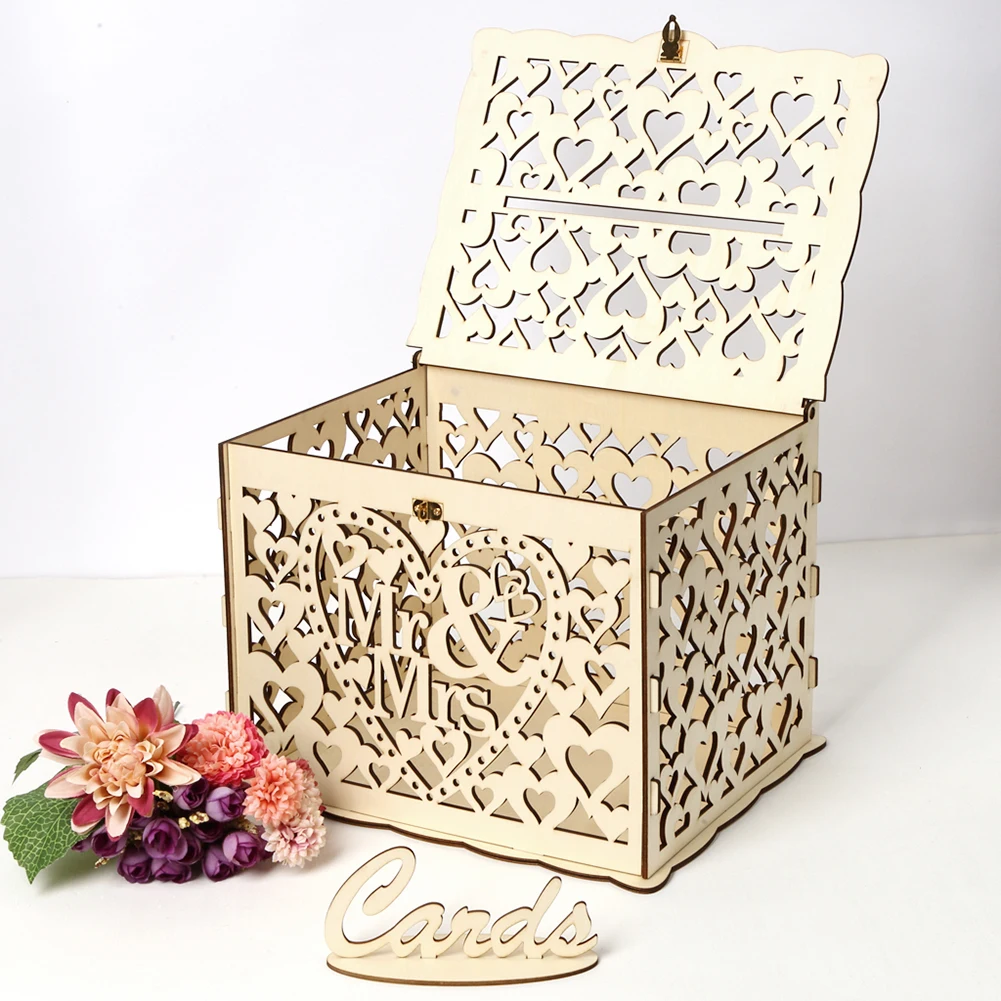 Wooden Wedding Card Box Weddin - Wedding Supply.Box ulasan dan harga