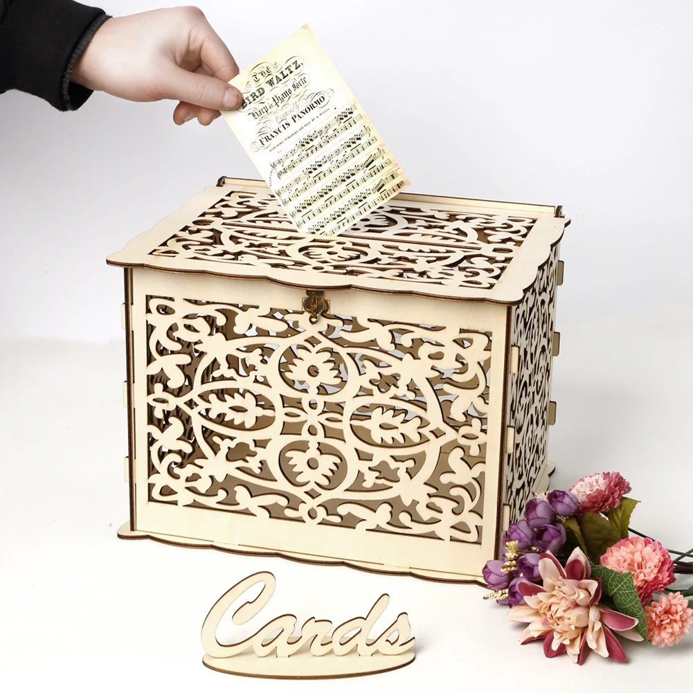 Wooden Wedding Card Box Weddin - Wedding Supply.Box ulasan dan harga