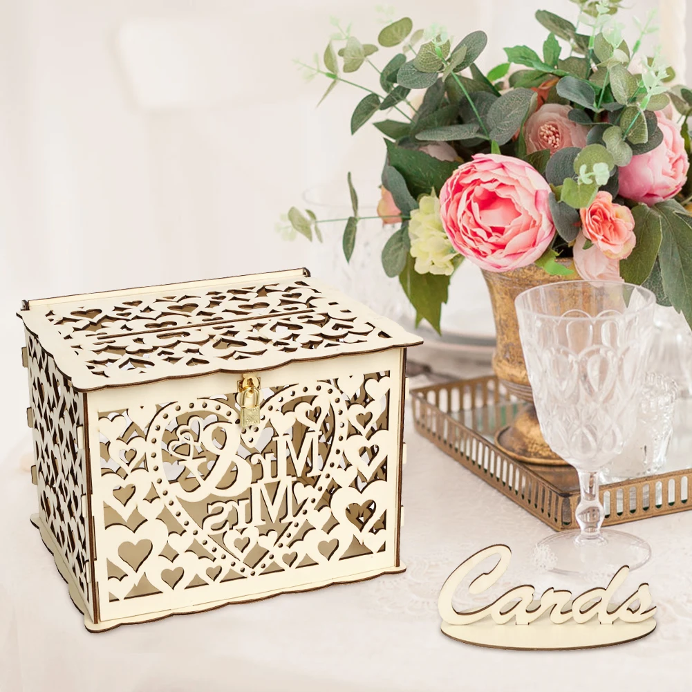 Wooden Wedding Card Box Weddin - Wedding Supply.Box ulasan dan harga