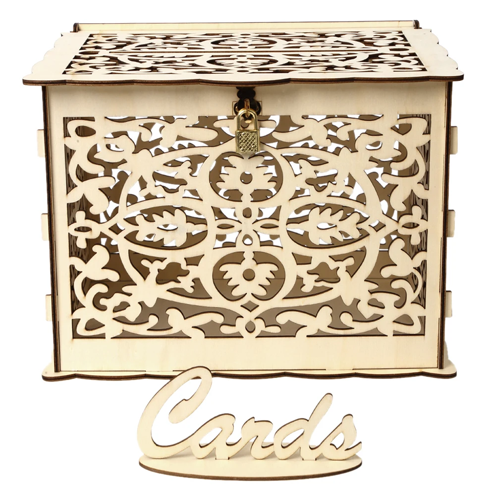 Wooden Wedding Card Box Weddin - Wedding Supply.Box ulasan dan harga