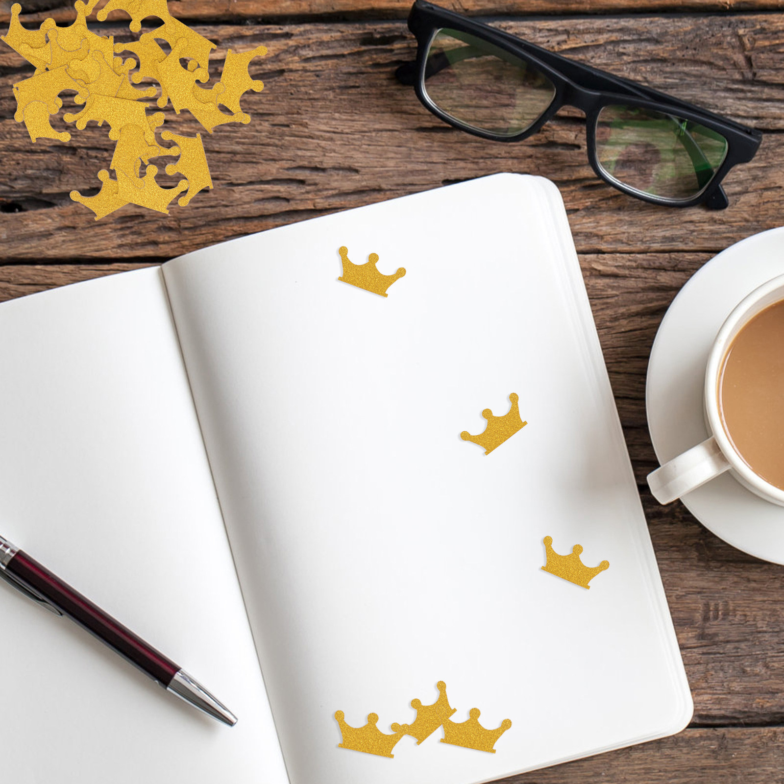 200Pcs Crown Confetti Golden P - Papercraft Supply Confetti ulasan dan harga