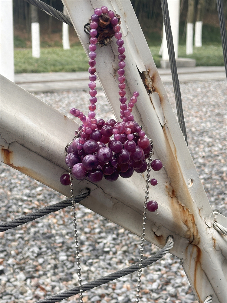 Girls Mini Purple Beaded  Clut - Wedding Vendor ulasan dan harga
