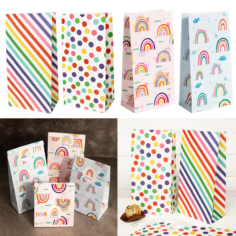 Small Paper Bags Rainbow Print - Wedding Favor Box ulasan dan harga