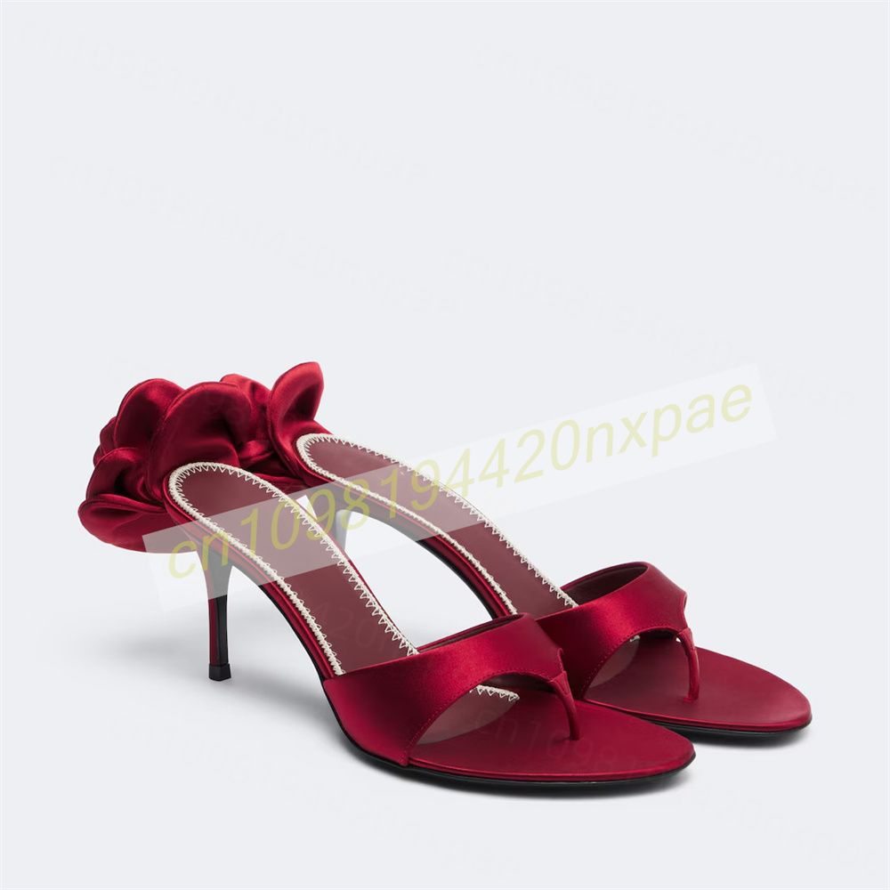 Women Red Satin Thong Mule San - Wedding Fx ulasan dan harga