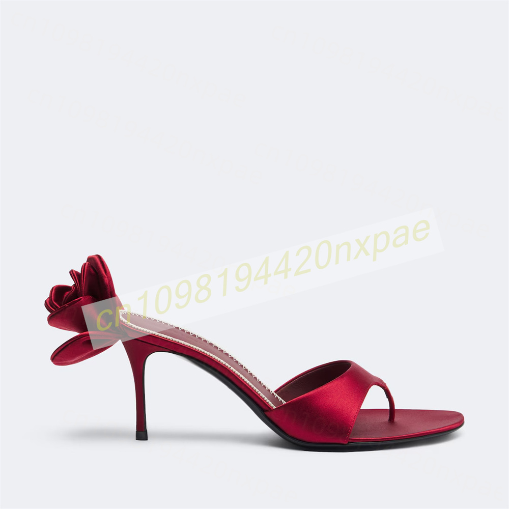 Women Red Satin Thong Mule San - Wedding Fx ulasan dan harga