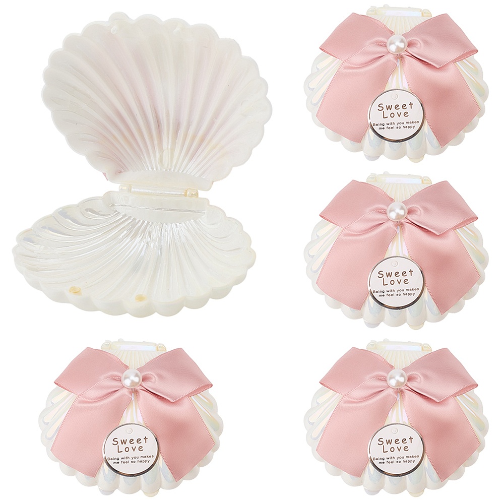 5Pcs Shell Shaped Plastic Boxe - Wedding Favor Box ulasan dan harga