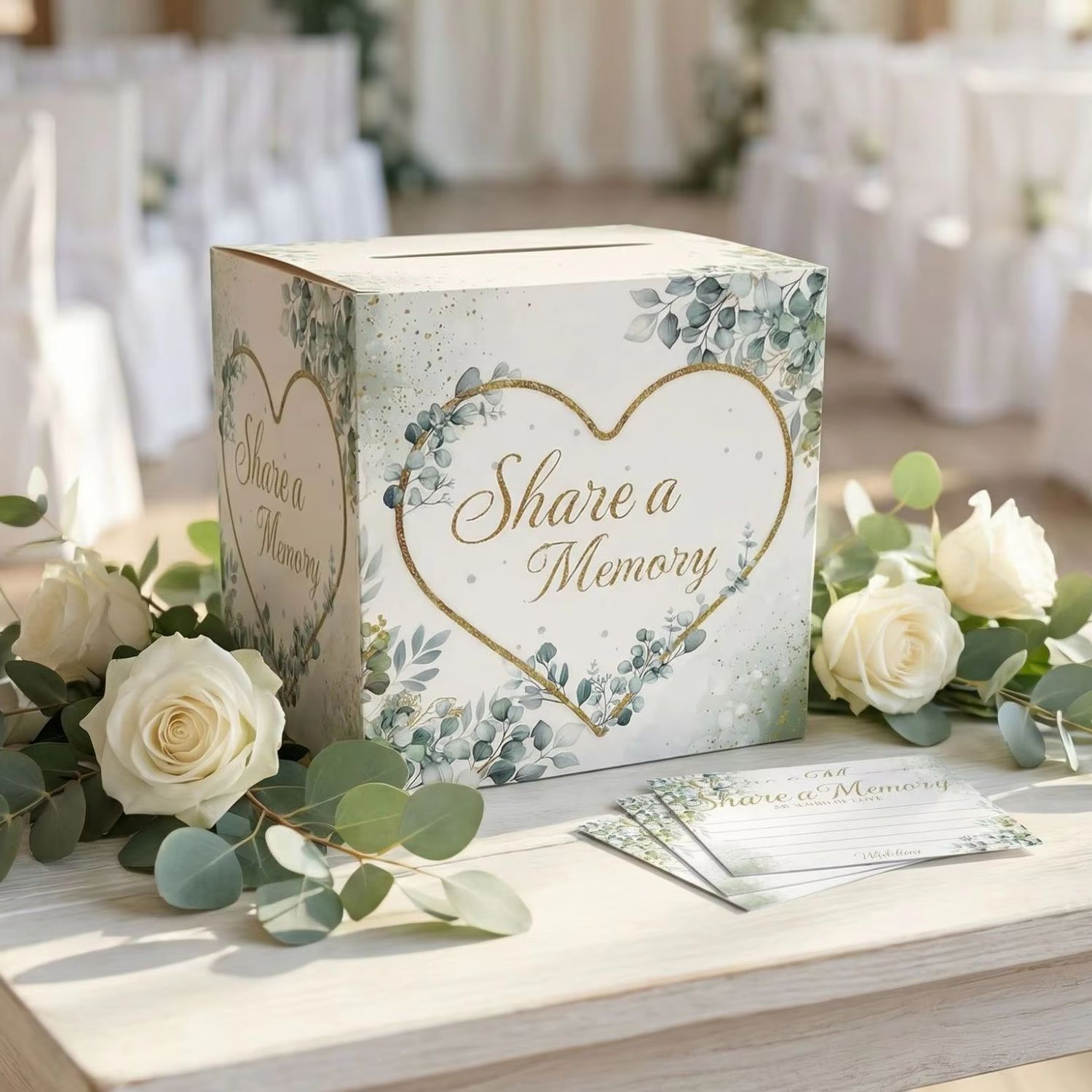 White Floral Wedding Card Box  - Wedding Supply.Box ulasan dan harga