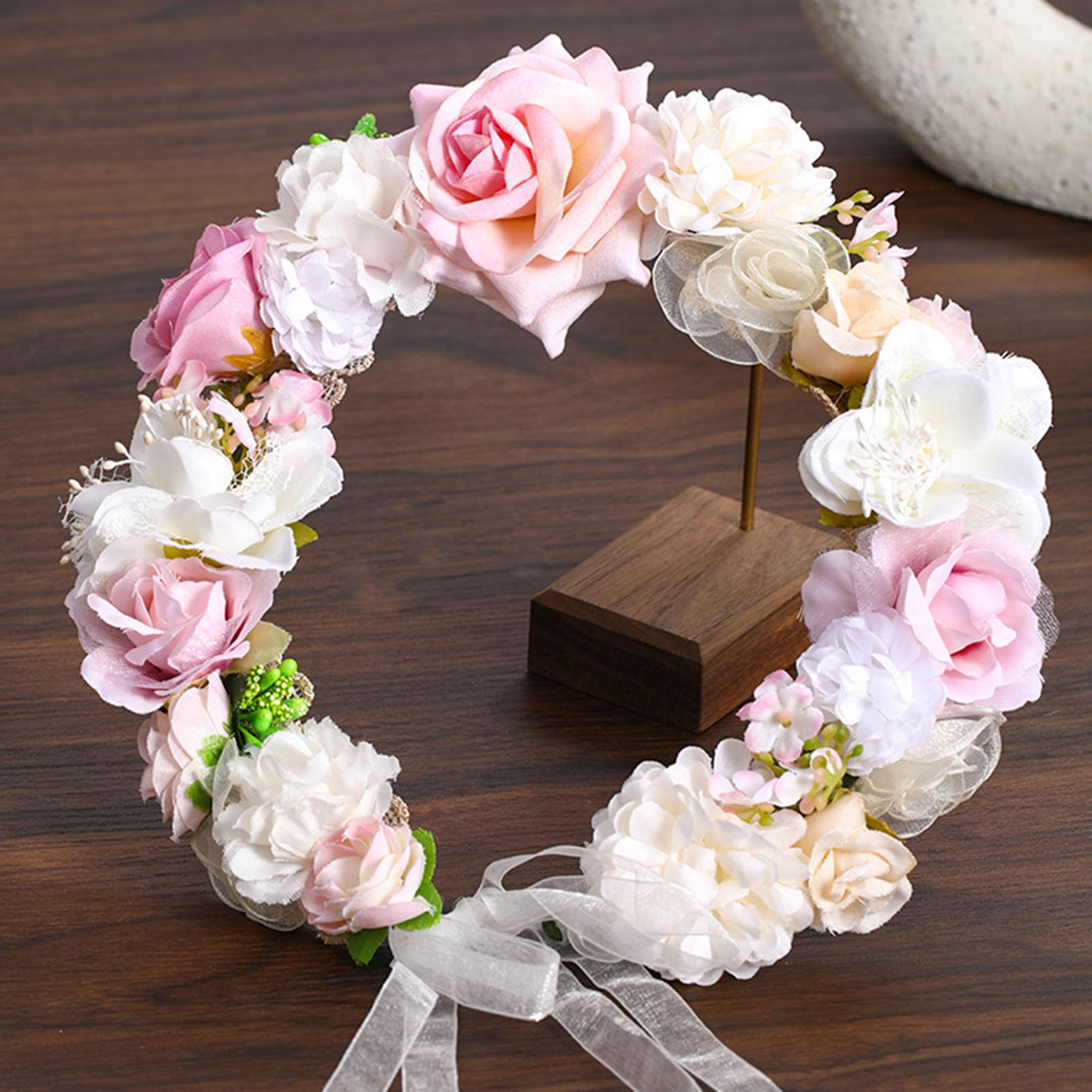 Flower Crown Wreath Bride Garl - Wedding Arch Flower ulasan dan harga