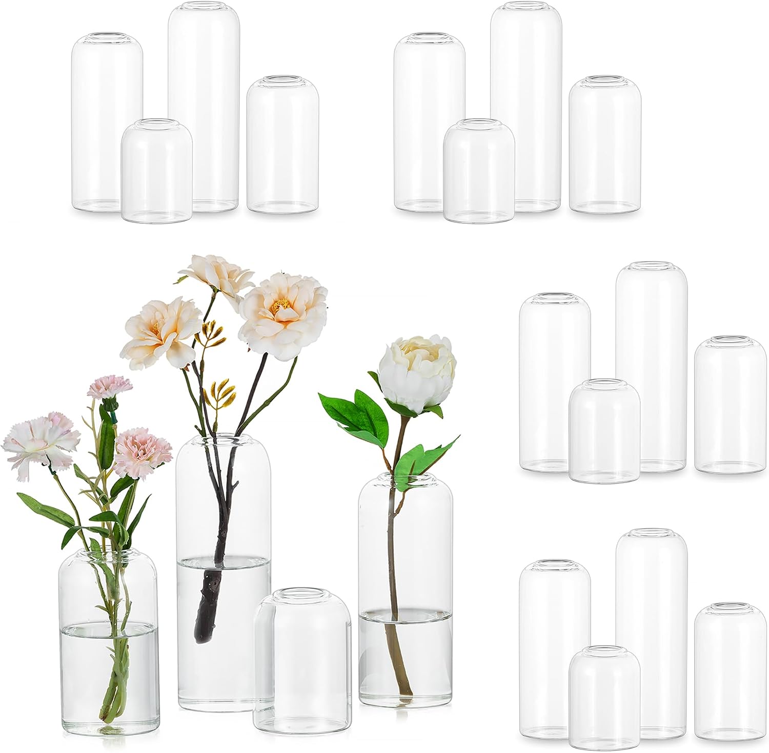 Hewory Glass Bud Vases for Flo - Centerpiece Vase Tall ulasan dan harga