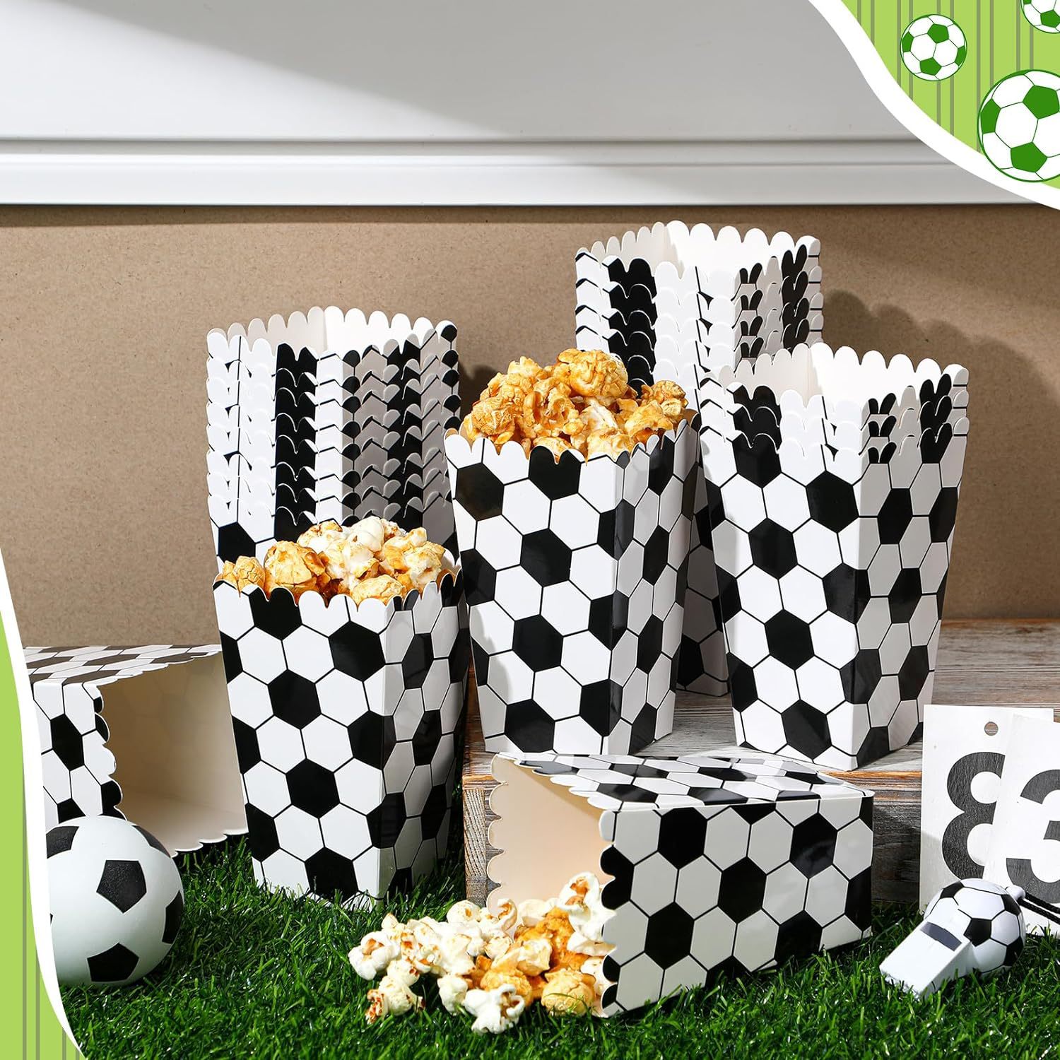 6/18Pcs  Football Popcorn Boxe - Wedding Supply.Box ulasan dan harga
