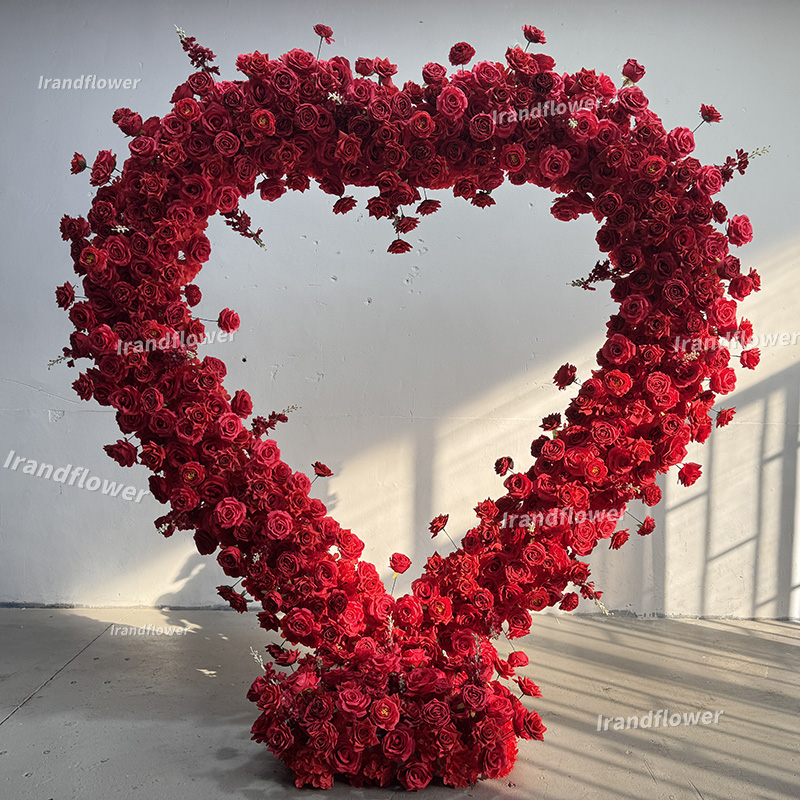Red Heart Arch Shaped Artifici - Wedding Arch Flower ulasan dan harga
