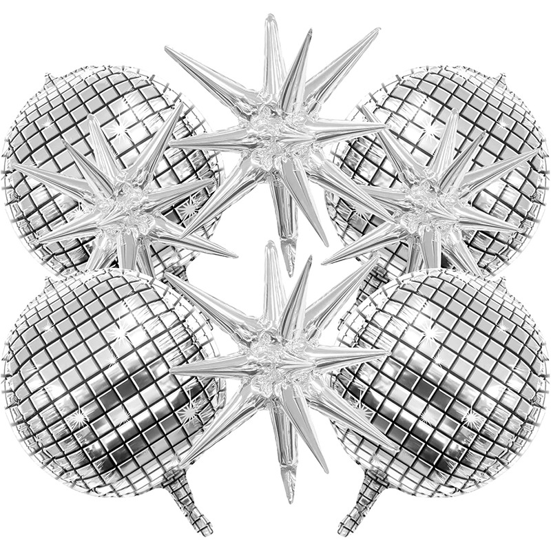 8pcs Silver Disco Explosion St - Supply Wedding Venue ulasan dan harga