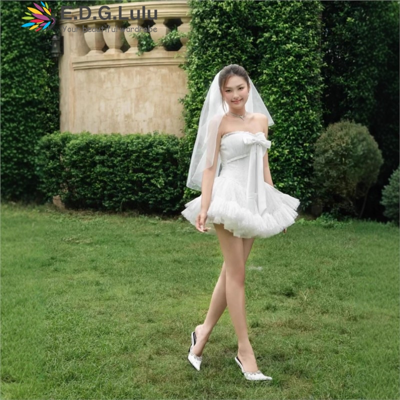 EDGLuLu Strapless Bow Elegant  - Wedding Lulu ulasan dan harga